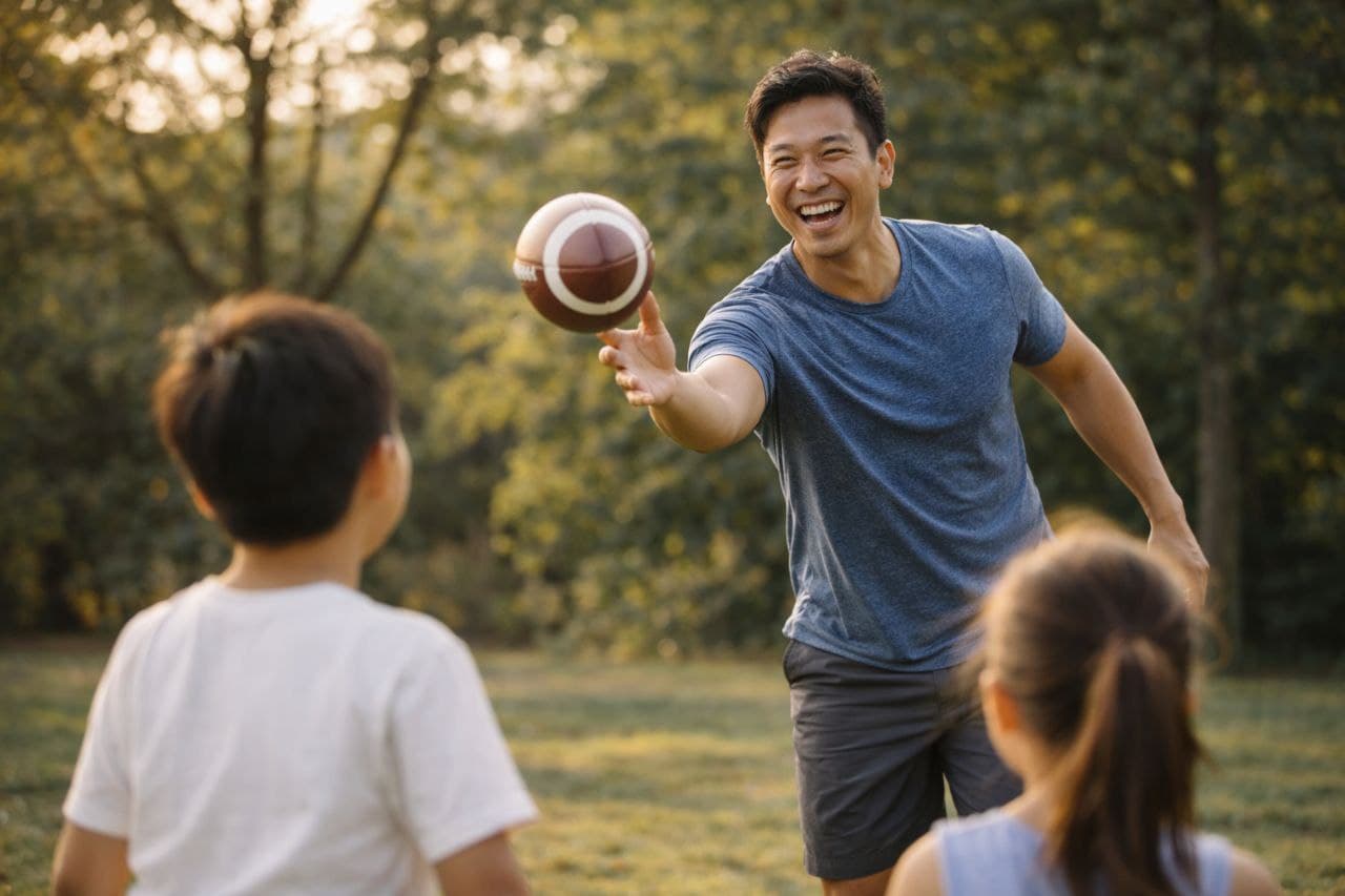 Father Playing with Kids
